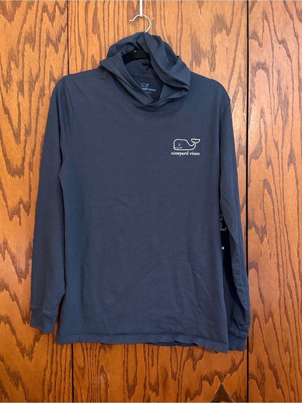 Vineyard Vines Hooded Long Sleeve Tee Small Blue Whale Logo